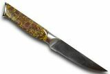 Serrated Knife with Fruit Jasper Stone Inlays #370843-1